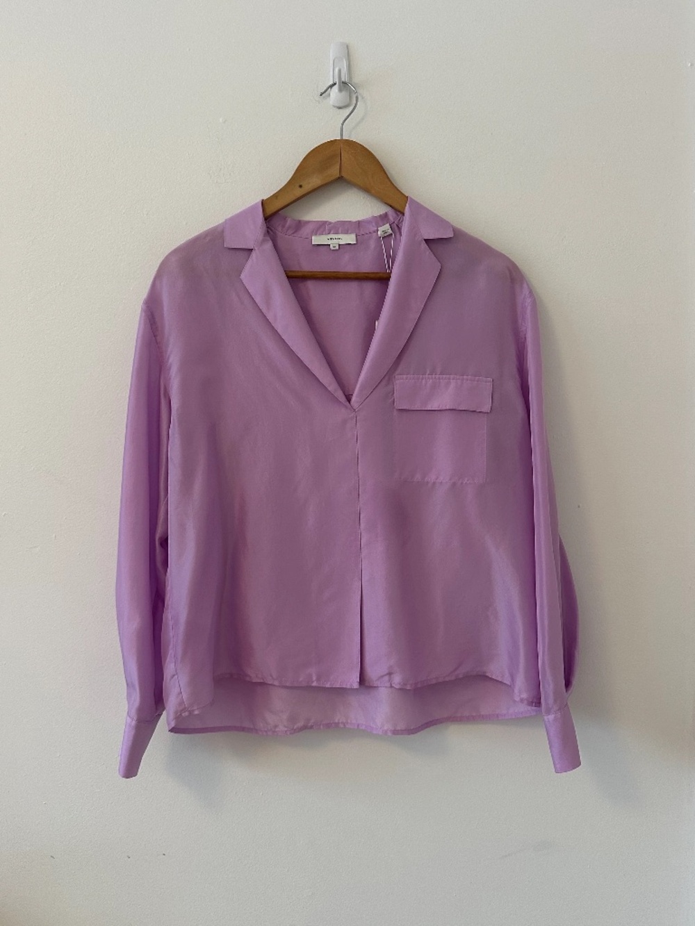 NWT Vince Silk Blouse in Lavender | Size XS